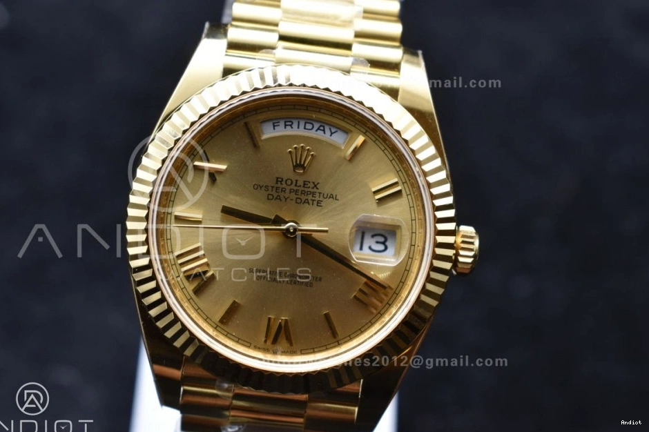VR3255 Roman Bracelet Day On 1:1 President YG 228238 Gold Best Date 40 (Gain ARF Edition Weight) Dial 0121